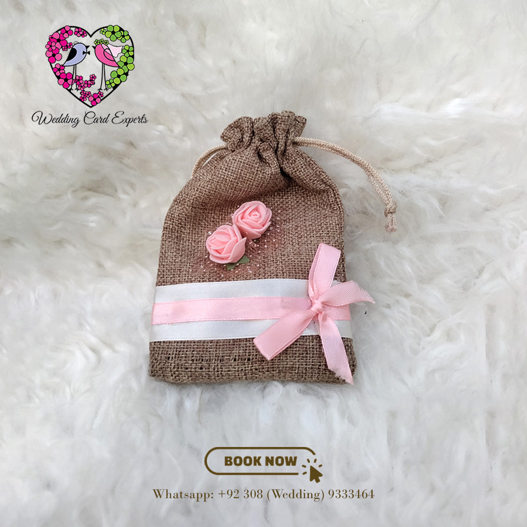 Jute Pouch, Wedding Favours, Bid Boxes