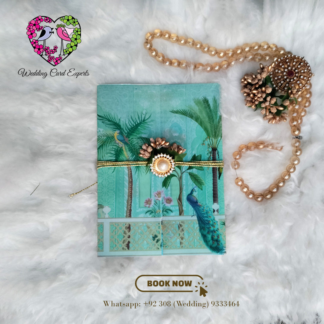 Peacock-Themed Wedding Invitation | Wedding Cards Pakistan | Wedding Card Experts