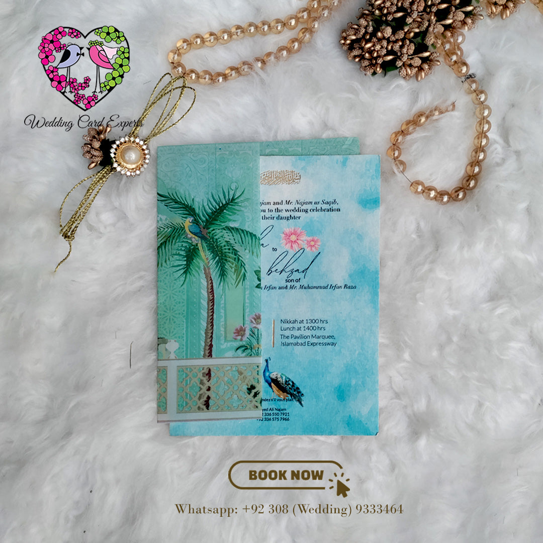 Peacock-Themed Wedding Invitation | Wedding Cards Pakistan | Wedding Card Experts