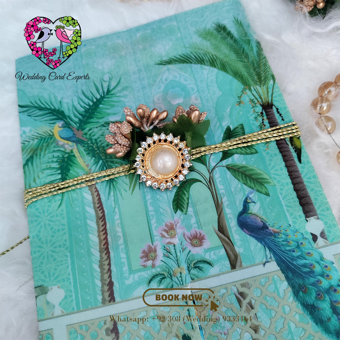 Peacock-Themed Wedding Invitation | Wedding Cards Pakistan | Wedding Card Experts