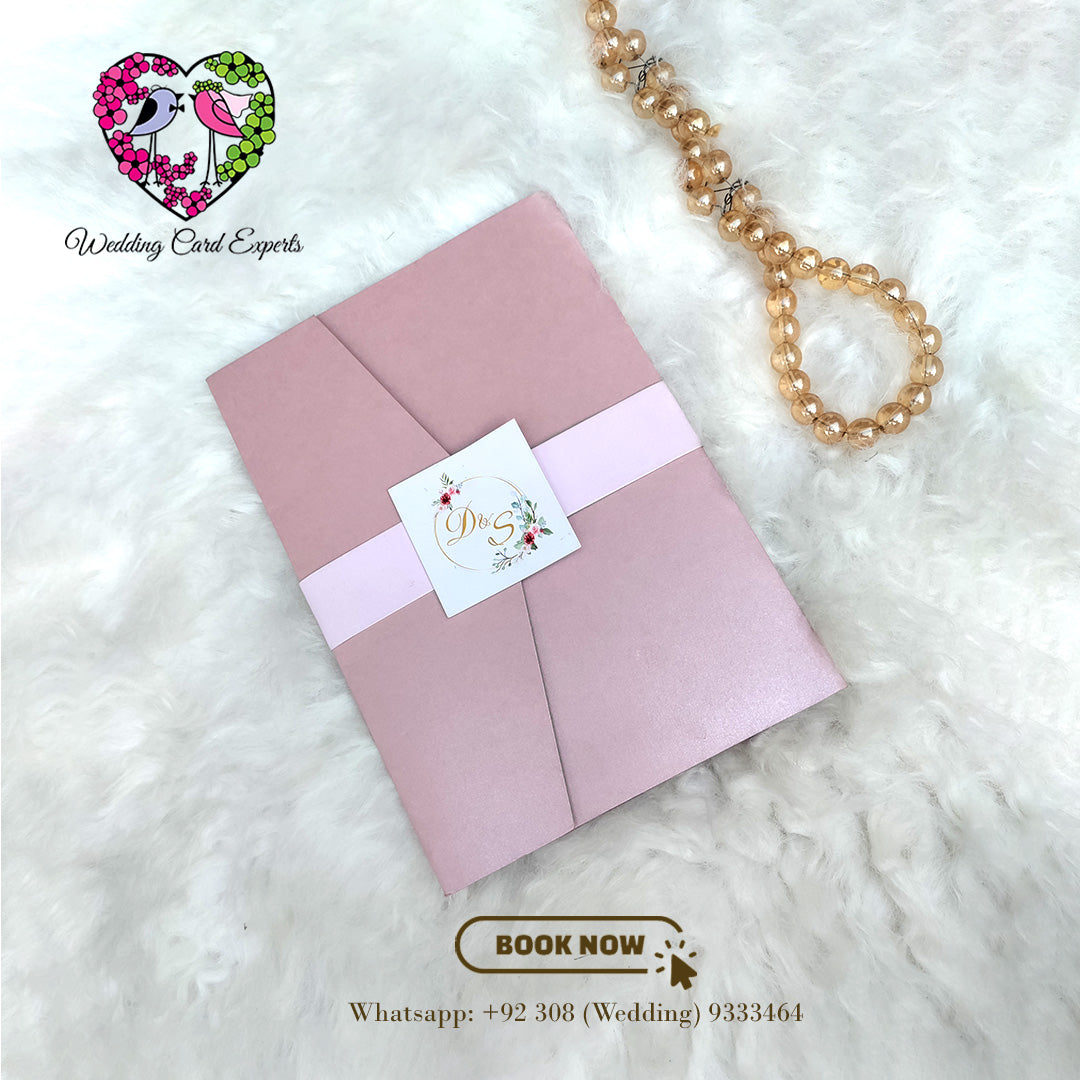 Trendy Shiny Pearl Tri-Fold Wedding Invitation with Digitally Printed Event Inserts | Wedding Card Experts | Wedding Cards Pakistan
