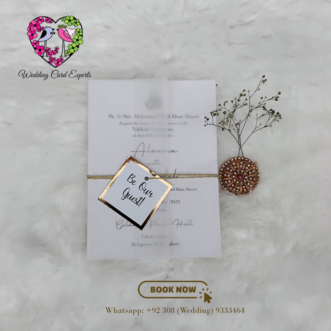 Minimal Vellum Paper Wedding Invitation for a Modern Touch | Wedding Cards Pakistan | Wedding Card Experts