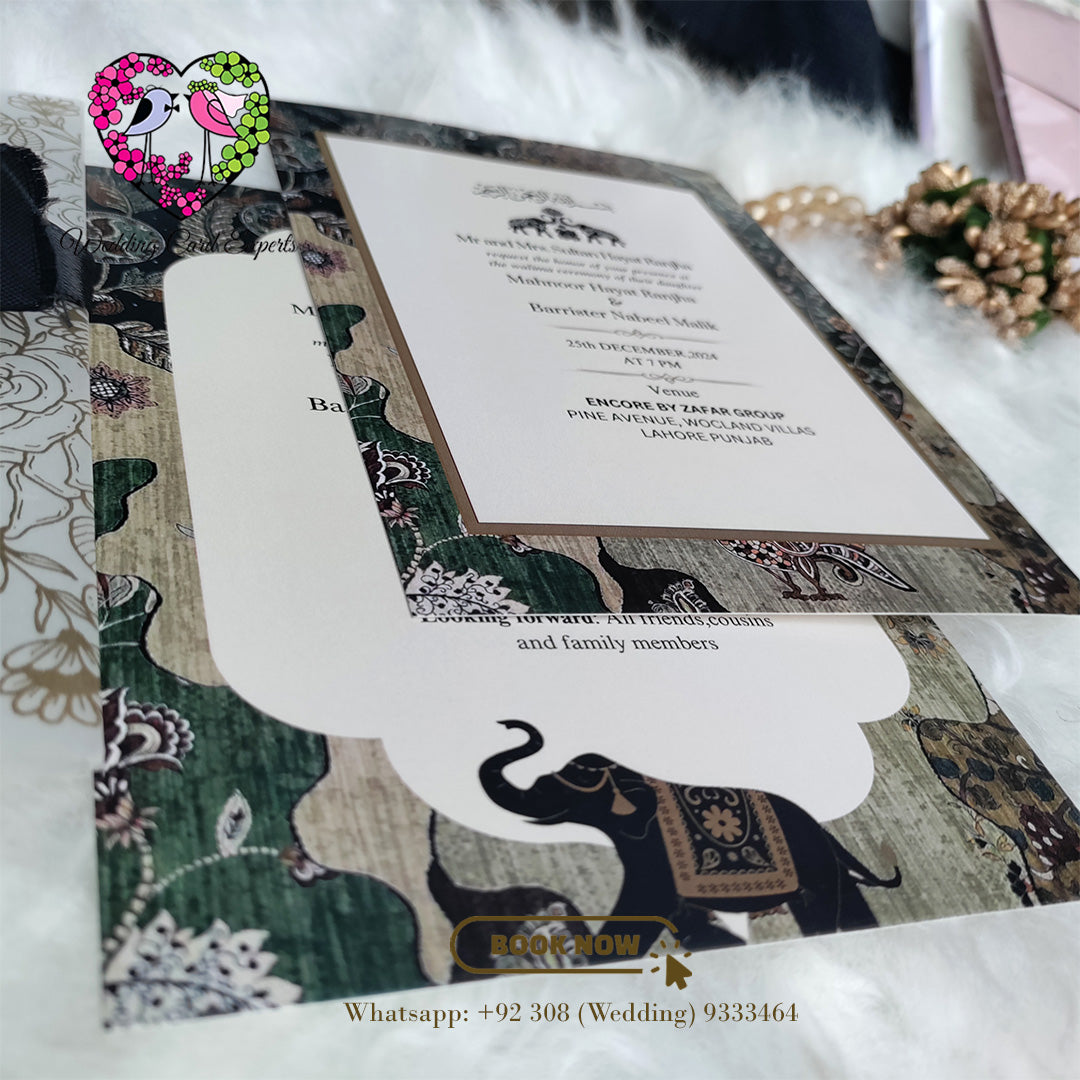 Vellum Paper Wedding Card with Royal Mughal Theme | Wedding Cards Pakistan | Wedding Card Experts