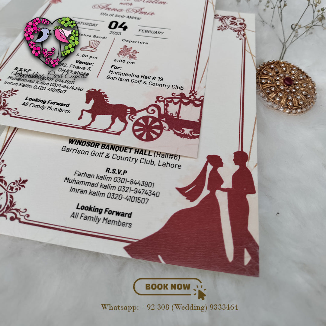 Floral Printed Vellum Paper Wedding Invitation with Golden Twine Wrapping | Wedding Cards Pakistan | Wedding Card Experts