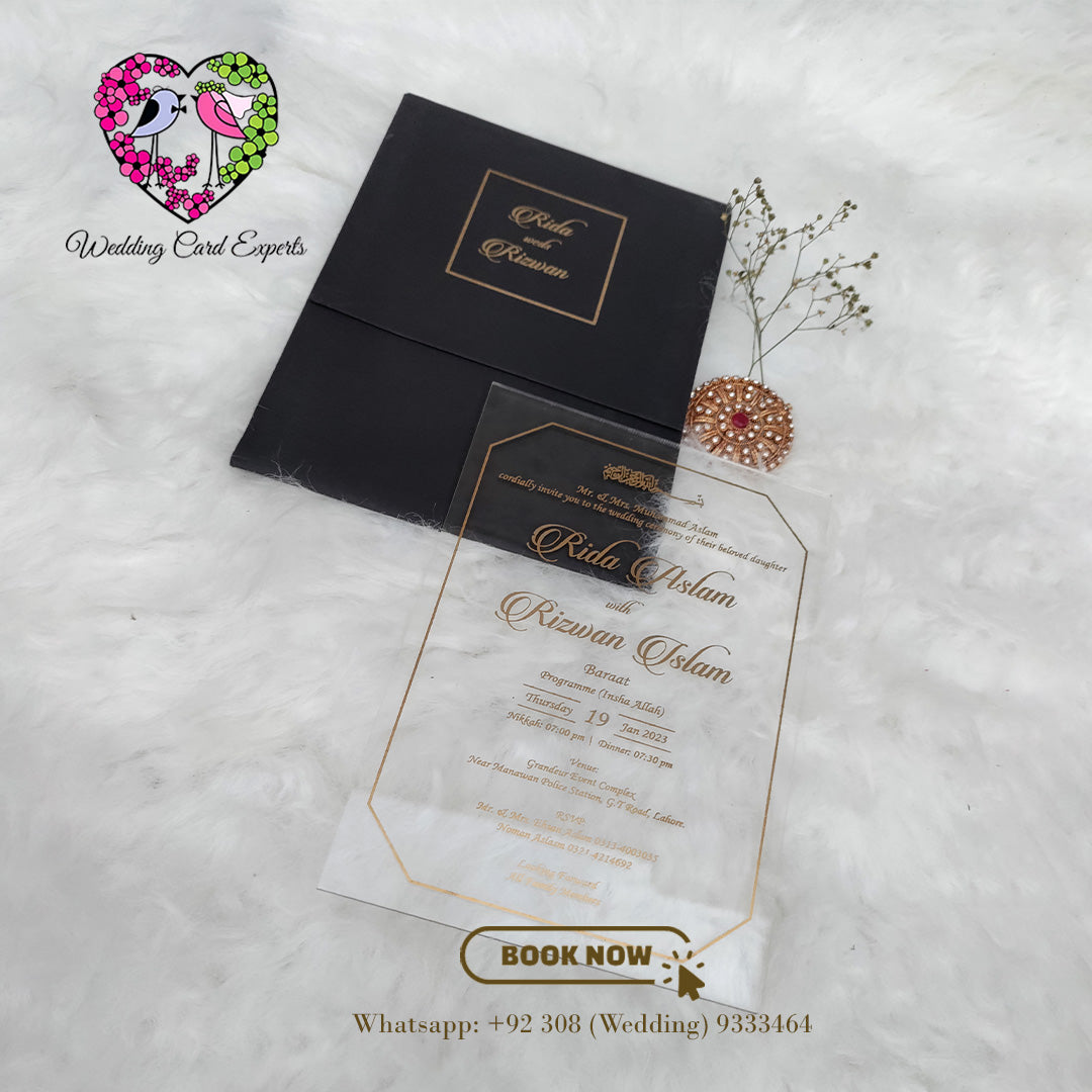 Transparent Acrylic Wedding Card, Wedding Cards Pakistan