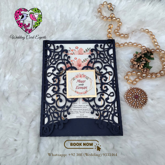 Laser cut Gate Fold Wedding Invitation card, Wedding Cards Lahore, Wedding Cards Pakistan
